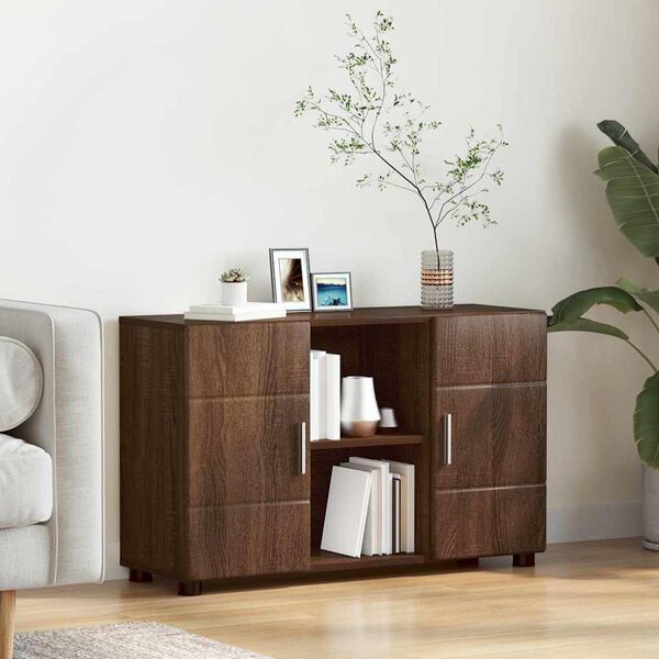 vidaXL Sideboard med d&oslash;r Brun eg 88,5 x 30,5 x 55,5 cm Konstrueret tr&aelig;
