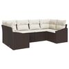 vidaXL Havesofa S&aelig;t 6 stk. Brun og Creme polyrattan