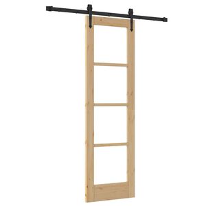 vidaXL Skyded&oslash;r ORKDAL 61 x 198,5 cm Massivt fyrretr&aelig; og glas
