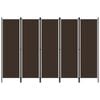 vidaXL 5-panels rumdeler 250 x 180 cm brun
