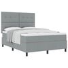 vidaXL Box spring seng med hovedg&aelig;rde Lysegr&aring; 160 x 200 cm Stof