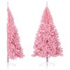 vidaXL kunstigt halvt juletræ med juletræsfod 180 cm PVC pink