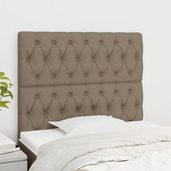 vidaXL sengegavl Taupe 90x7x118/128 cm Stof