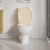 vidaXL soft close toilets&aelig;de quick release oval beige