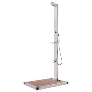 vidaXL havebruser med brun bund 225 cm rustfrit st&aring;l