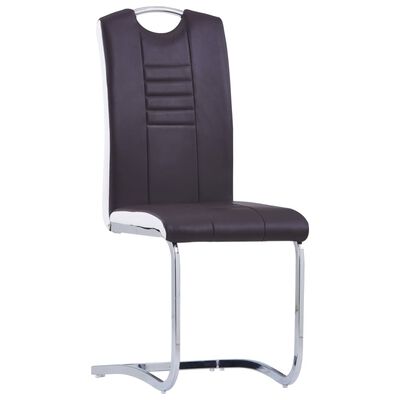 vidaXL spisebordsstole med cantilever 4 stk. kunstlæder brun
