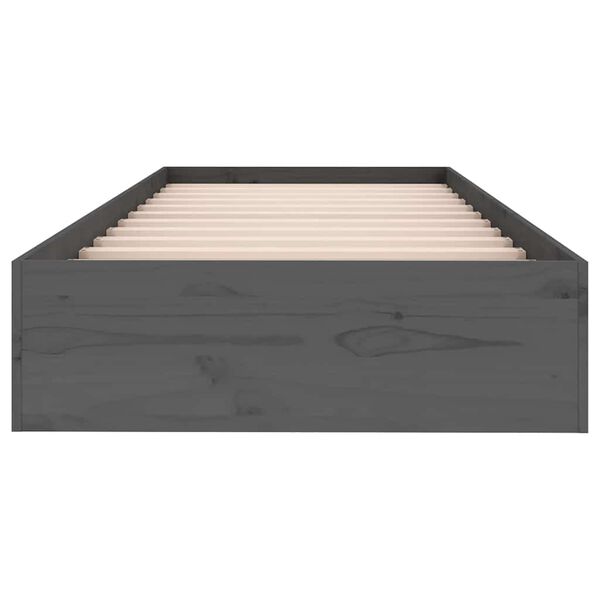 vidaXL sengeramme 75x190 cm Small Single massivt tr&aelig; gr&aring;