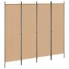 vidaXL 4-panel rumdeler Beige 200 x 180 cm Stof