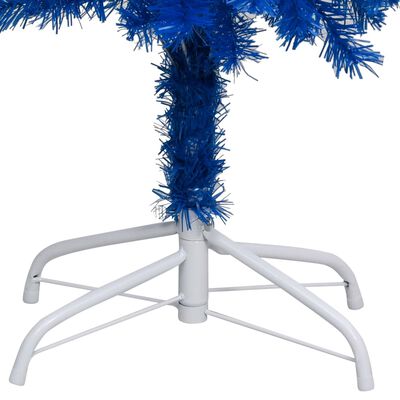vidaXL kunstigt juletræ med lys og juletræsfod 150 cm PVC blå