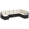 vidaXL Sofa S&aelig;t med pude med opbevaring 8 pcs Sort og Cream polyrattan