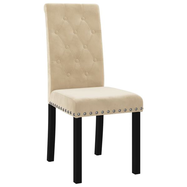 vidaXL spisebordsstole 4 stk. fl&oslash;jl cremefarvet