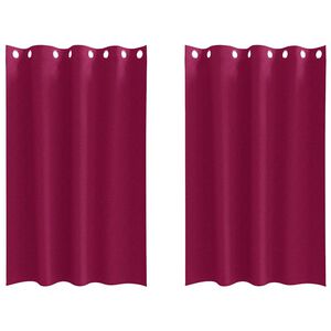 vidaXL M&oslash;rkl&aelig;gningsgardiner med ringe 2 pcs Vinr&oslash;d 175 x 140 cm
