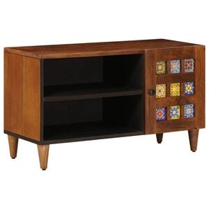 vidaXL TV-skab med opbevaring Valn&oslash;d 80 x 33 x 46 cm Massivt mangotr&aelig;