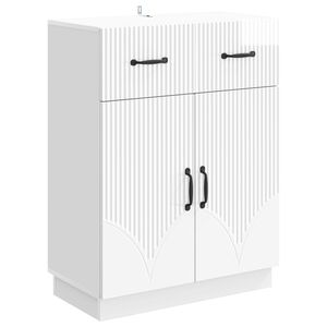 vidaXL Sideboard Hvid h&oslash;jglans 66 x 34,5 x 87 cm Konstrueret tr&aelig;