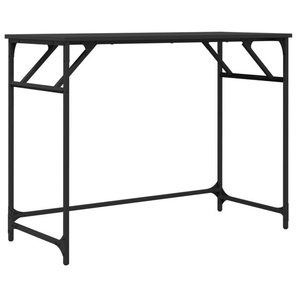 vidaXL skrivebord 100x45x76 cm konstrueret træ pulverlakeret stål sort