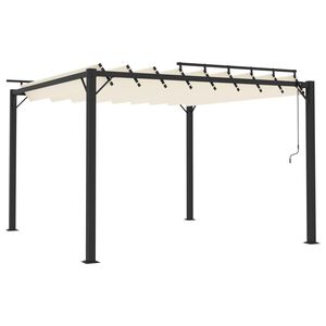vidaXL pavillon 3x3 m med lameltag stof og aluminium cremefarvet