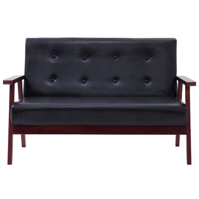 vidaXL 2-personers sofa kunstlæder sort