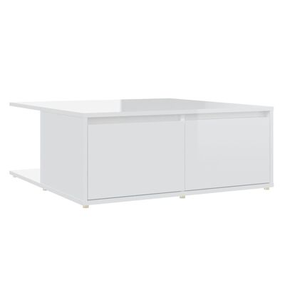 vidaXL sofabord 80x80x31 cm spånplade hvid højglans