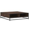 vidaXL sofabord 100x100x30 cm konstrueret tr&aelig; og metal brunt egetr&aelig;