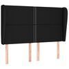 vidaXL sengegavl med kanter 147x23x118/128 cm stof sort