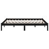 vidaXL sengeramme 135x190 cm Double massivt fyrretræ sort