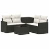 vidaXL Sofa S&aelig;t 6 stk. Sort og Cremehvid Poly Rattan og St&aring;l