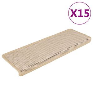 vidaXL selvkl&aelig;bende trappem&aring;tter 15 stk. 65x21x4 cm sisal-look Berber