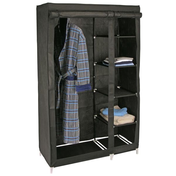 HI garderobe 110x46x178 cm stof sort