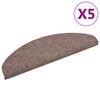 vidaXL trappem&aring;tter selvkl&aelig;bende 5 stk. 65x21x4 cm lys brune halvrund store