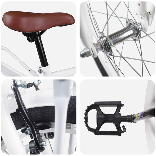 vidaXL B&oslash;rnecykel 20 tommer til b&oslash;rn i alderen 6-11 &aring;r Hvid