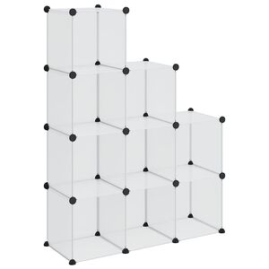 vidaXL kubeformede opbevaringskasser 9 stk. PP transparent