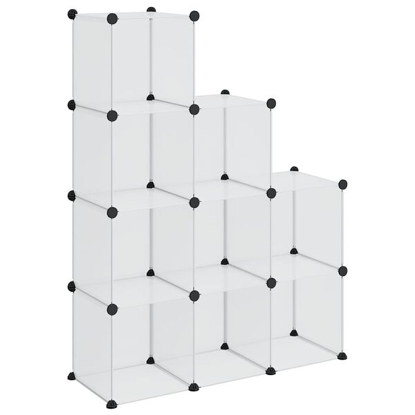vidaXL kubeformede opbevaringskasser 9 stk. PP transparent
