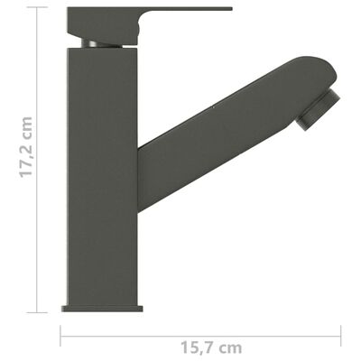 vidaXL vandhane m. udtræksfunktion til badeværelsesvask 157x172 mm grå