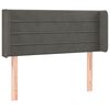 vidaXL sengegavl med kanter 93x16x78/88 cm fl&oslash;jl m&oslash;rkegr&aring;