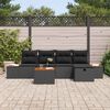 vidaXL Havesofa S&aelig;t med pude 6 pcs Sort Poly rattan