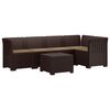 vidaXL 5-personers Havem&oslash;bel Sofa med Hynder Rattan Look PP Brun