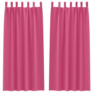 vidaXL M&oslash;rkl&aelig;gningsgardiner med ringe 2 stk. Lys Pink 225 x 140 cm