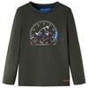vidaXL Lang&aelig;rmet T-shirt til b&oslash;rn str. 128 kakifarvet
