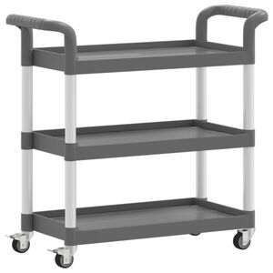 vidaXL vogn med 3 hylder 77x34x72 cm aluminium gr&aring;