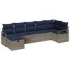 vidaXL Sofa S&aelig;t 7 stk. 7-Antal s&aelig;der Gr&aring; og Marinebl&aring; polyrattan