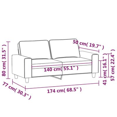 vidaXL 2-personers sofa 140 cm mikrofiberstof lysegrå