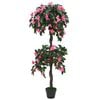 vidaXL kunstig rhododendron med krukke 155 cm gr&oslash;n og pink