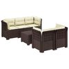 vidaXL 5-personers Havem&oslash;bel Sofa med Hynder Rattan Look PP Brun