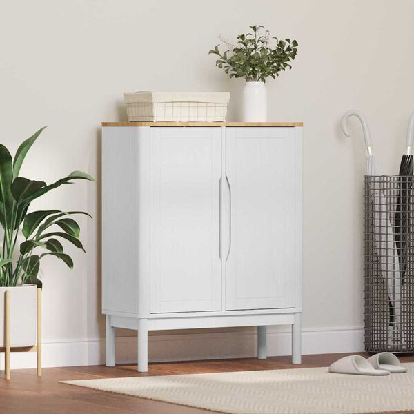 vidaXL Sideboard FLORO Hvid 70 x 30 x 70,5 cm Massivt fyrretr&aelig;