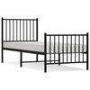 vidaXL sengeramme med sengegavl og fodg&aelig;rde 75x190 cm metal sort
