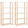 vidaXL reoler 2 stk. 5 hylder 80x38x170 cm massivt fyrretr&aelig; 250 kg