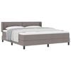 vidaXL Box spring seng med hovedg&aelig;rde Gr&aring;brun 200 x 180 cm Stof