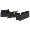 vidaXL Havesofa S&aelig;t 10 stk. Sort polyrattan