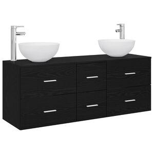 vidaXL Badev&aelig;relsesskabs&aelig;t 3 stk. Sort eg 129 x 35 x 80 cm