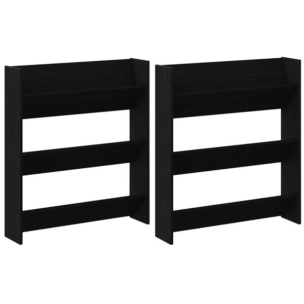 vidaXL Sko skab 2 pcs Sort eg 85 x 18 x 90 cm Konstrueret tr&aelig;